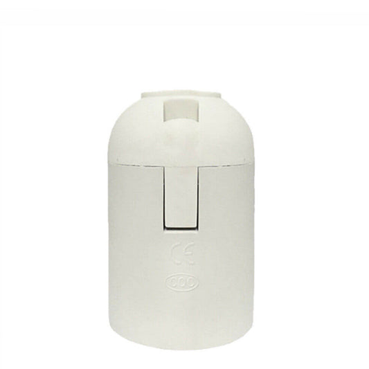 E27 White Plain Bakelite Lamp Holder e27 edison screw bulb bulb holder e27 bulb lamp holder E27 white bakelite lamp holder, screw-on bulb holder, vintage white E27 socket, plain bakelite pendant holder, retro lamp component 110V 250V