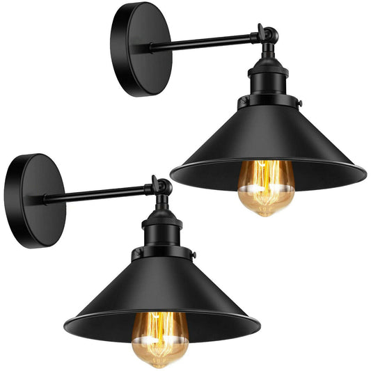 2 Pack E27 Vintage Industrial Retro Wall Lights Fittings Indoor Sconce iron Metal Lamps~3563 - LEDSone UK Ltd