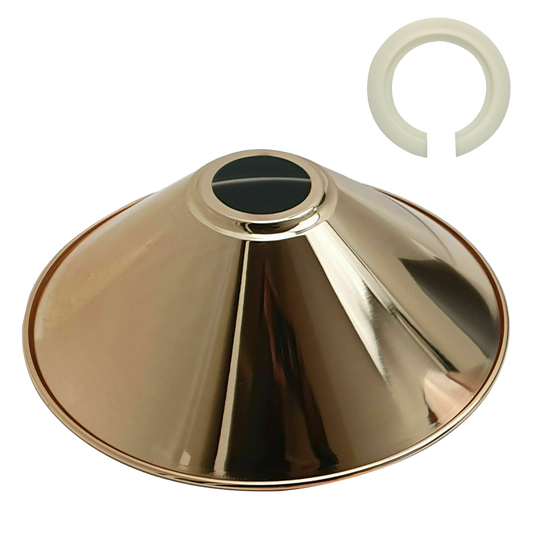 Modern Metal French Gold Easy Fit Cone Shape Lampshade~1100 - LEDSone UK Ltd