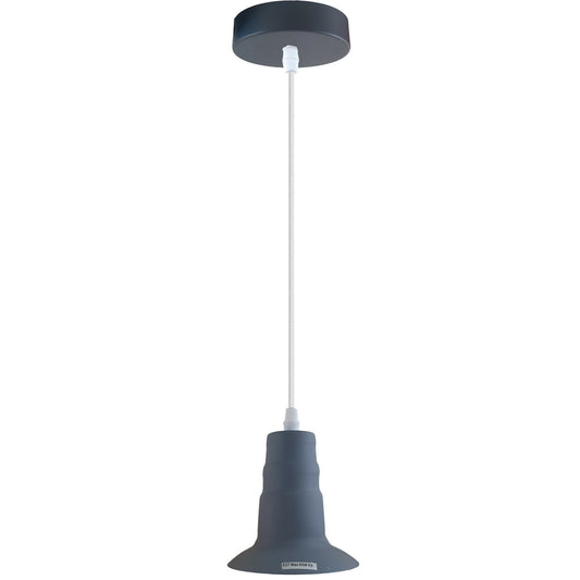 Grey Ceiling Light Fitting Industrial Pendant Lamp Bulb Holder~1680 - LEDSone UK Ltd