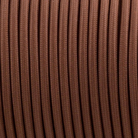 3 Core Round Braided Brown Fabric Lighting Cable for Pendant Lights Flexible Round Braided Brown Fabric Cord for DIY Lighting Projects