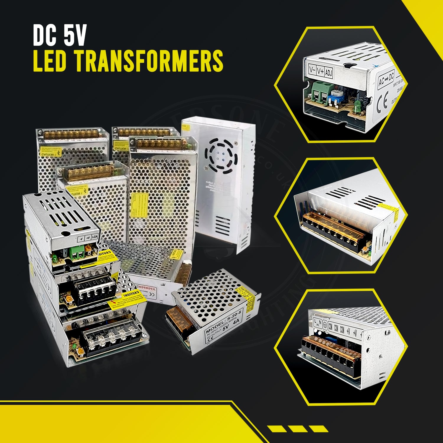 DC 5V 20W IP20 Universal 4 Amp Switching LED Transformer