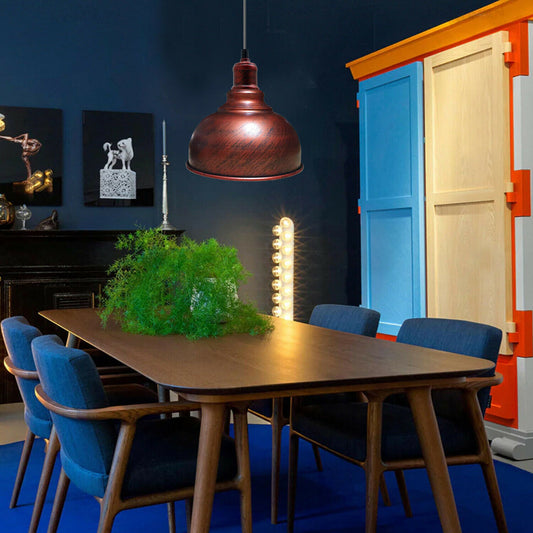 Rustic Red Industrial Metal Ceiling Pendant Shade Hanging Retro Light~1856 - LEDSone UK Ltd