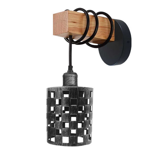 Vintage Industrial Retro Metal Wood Wall Lights Sconce Lamp Fixture~1314 - LEDSone UK Ltd
