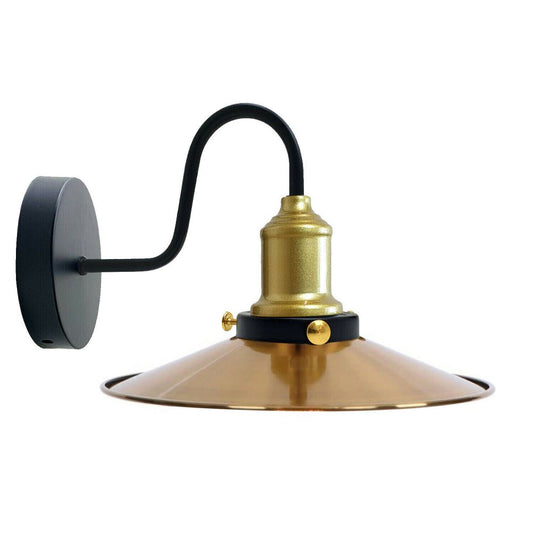 Yellow Brass Wall Light Lampshade Modern Industrial Wall Lamp~1577 - LEDSone UK Ltd