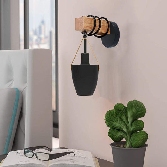 Vintage Wall Lamp Industrial Retro Metal Wood Wall Lights Sconce Lamp Fixture UK~3600 - LEDSone UK Ltd