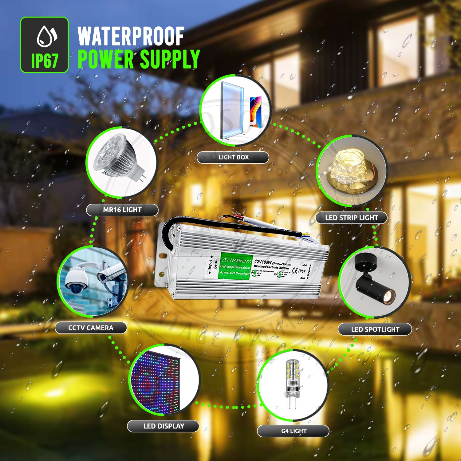waterproof power supply