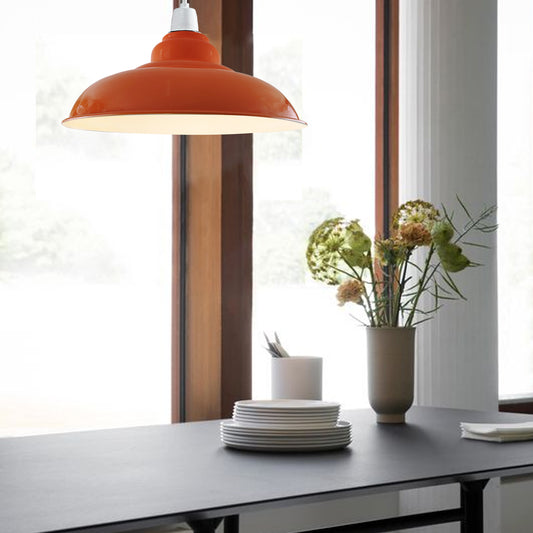 orange metal ceiling pendant light