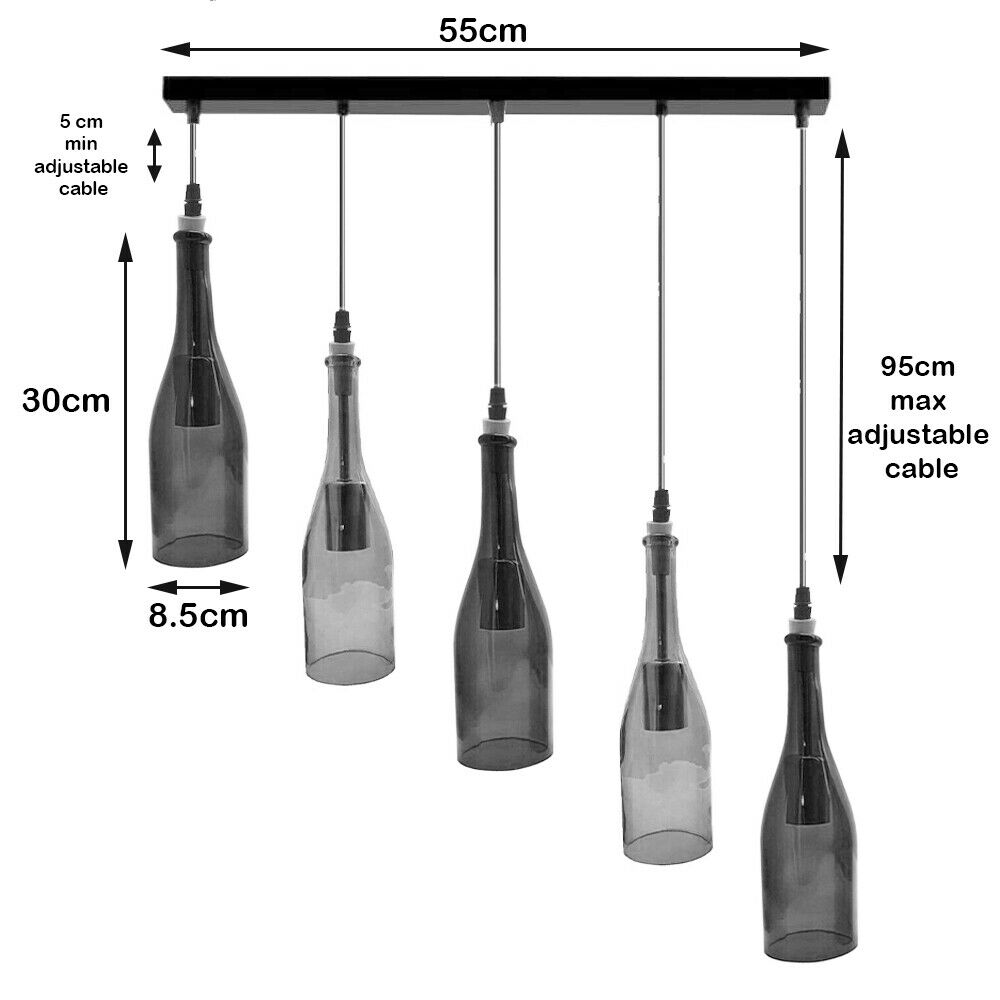 E27 Ceiling Loft Wine Bottle Pendant Light Chandeliers
