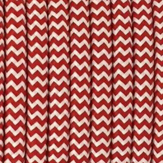 2 Core Red & White Round Fabric Lighting Cable for Pendant Lights Flexible Red & White Braided Fabric Cord for DIY Lighting