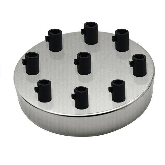 9 Outlet Chrome Metal Ceiling Rose 120x25mm - Shop for LED lights - Transformers - Lampshades - Holders | LEDSone UK