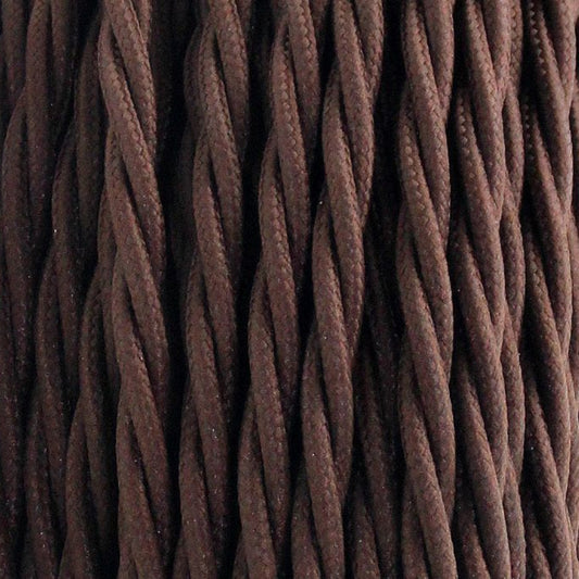 2 Core Twisted Electric Cable Dark Brown colour 5m fabric 0.75mm