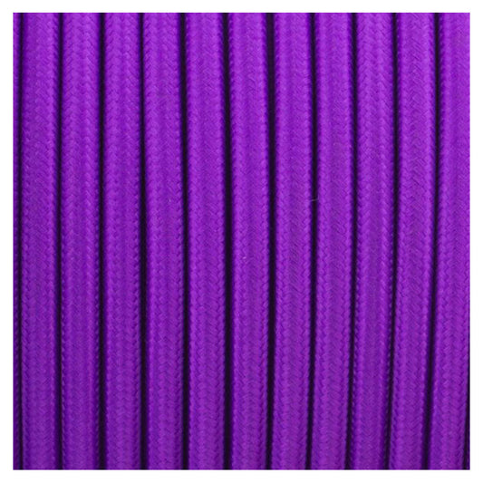 3 core purple braided fabric lighting cable for indoor use Flexible twisted fabric light cord for DIY lamp projects