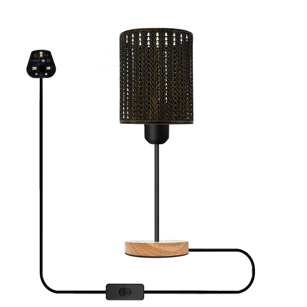 Industrial Metal Wire Cage Table Lamp E27-6 Colors ~6545 – Brushed Brass / No