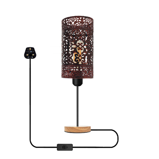 Rusric red Metal Desk Light 3 pin Plug in Lamp Lighting
