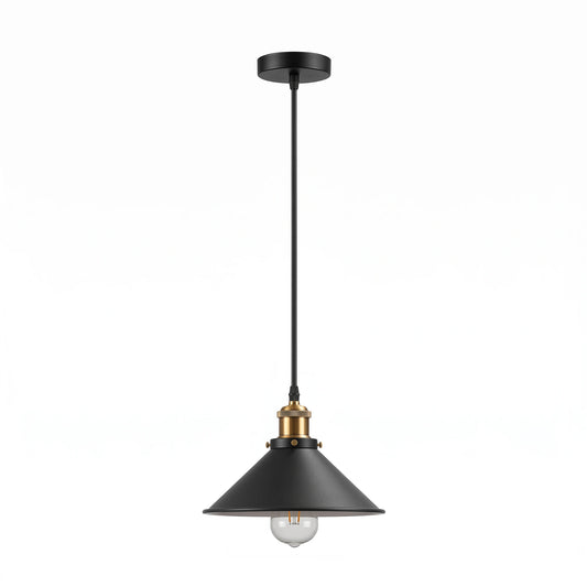 Lámpara colgante de techo de metal estilo industrial retro de color azul moderno ~2555