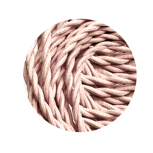 3Core Twisted Electric Cable Covered Light Peach Color Fabric Flex 0.75mm~4861