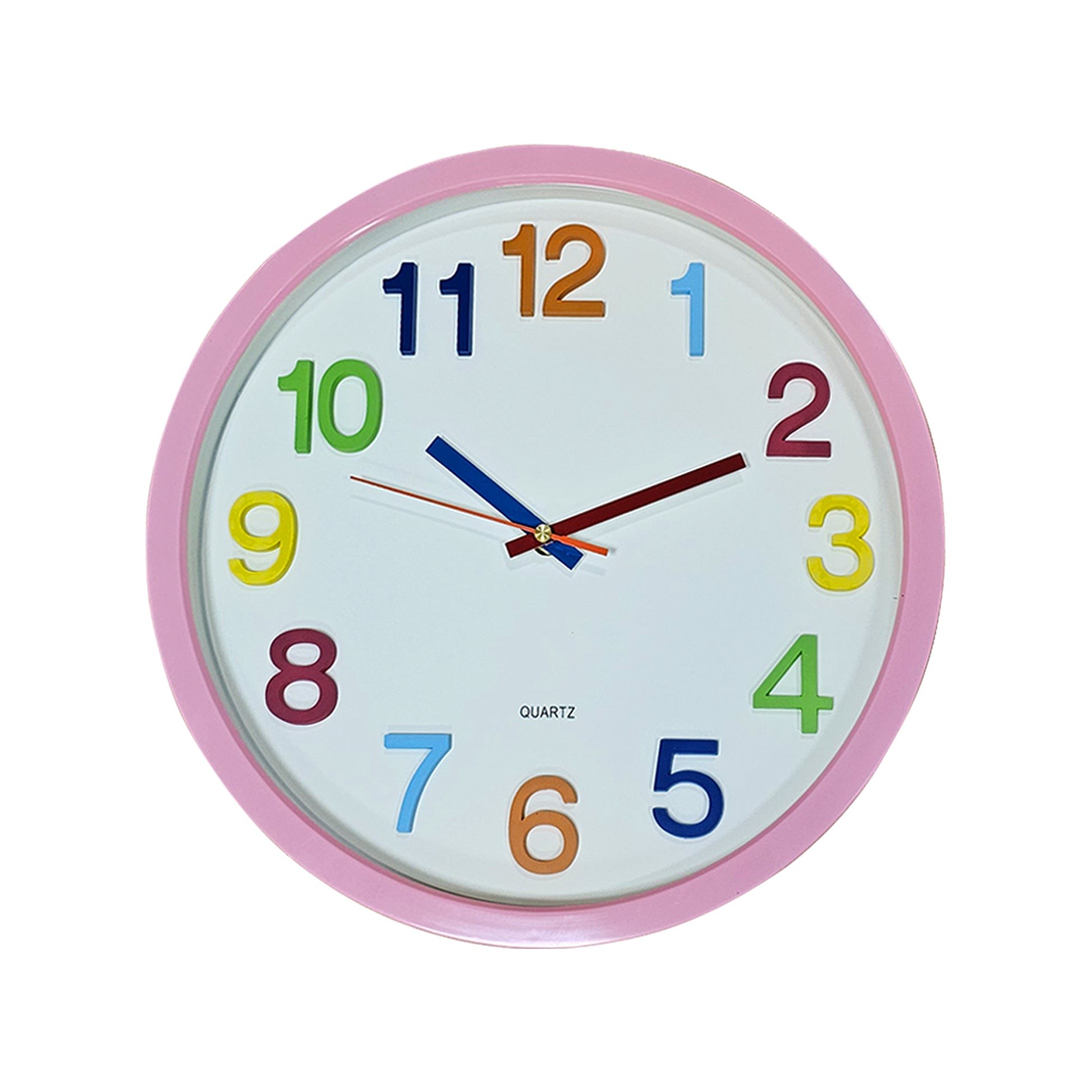 Pink Kids Non Ticking Clock