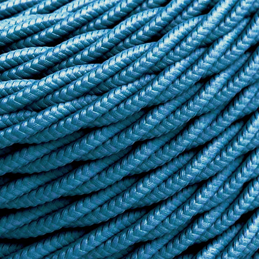 5m Blue 2 Core Twisted Electric Fabric 0.75mm Cable~1762