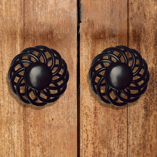 Black Stylish Bird Cage Cupboard Drawer Door Knob Pulls ~2417