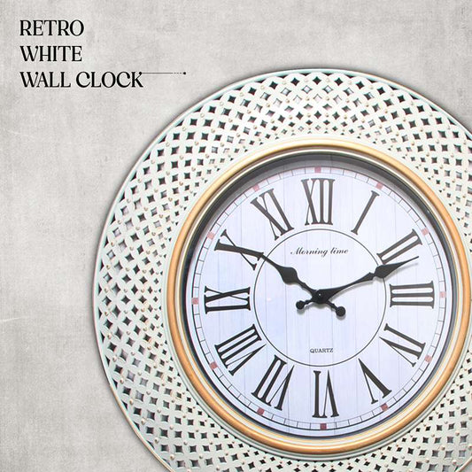 Retro Roman Numerals Round Battery Wall Clock
