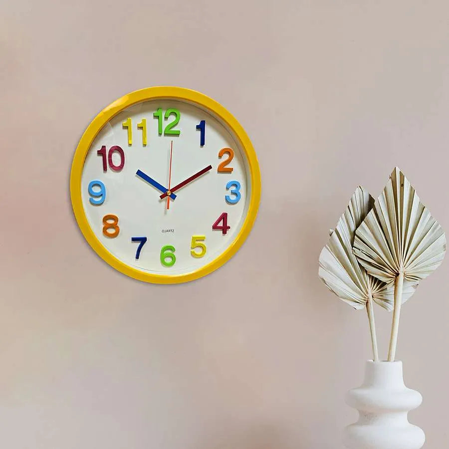Colorful Kids Wall Clock| Silent Non-Ticking Quality Quartz