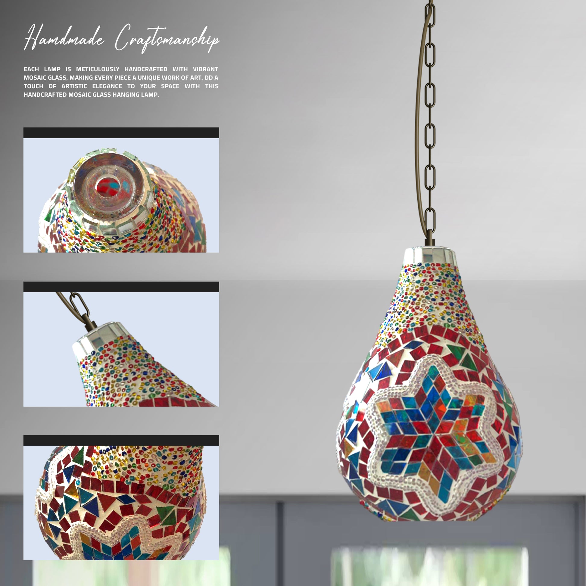 Beautiful Turkish Mosaic Light | Hanging Lamp