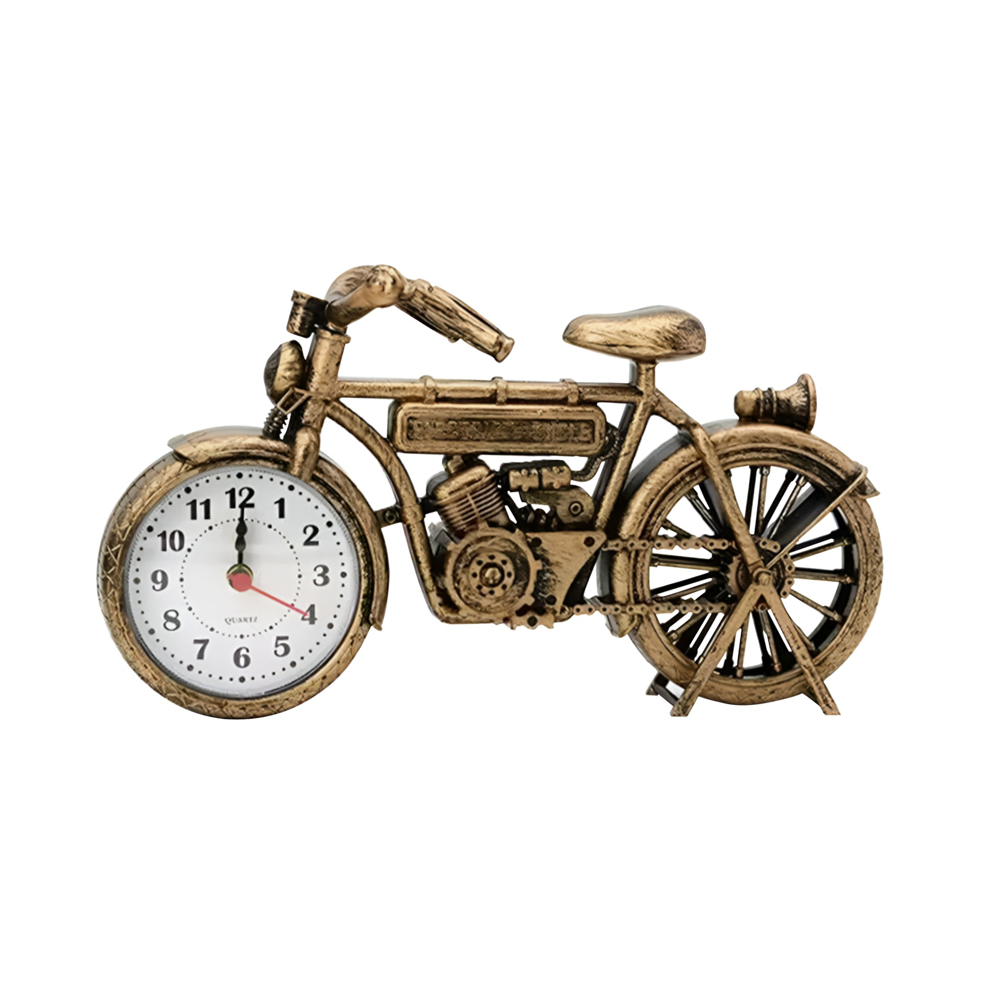 Brushed Brass Bicycle Clock Size Image