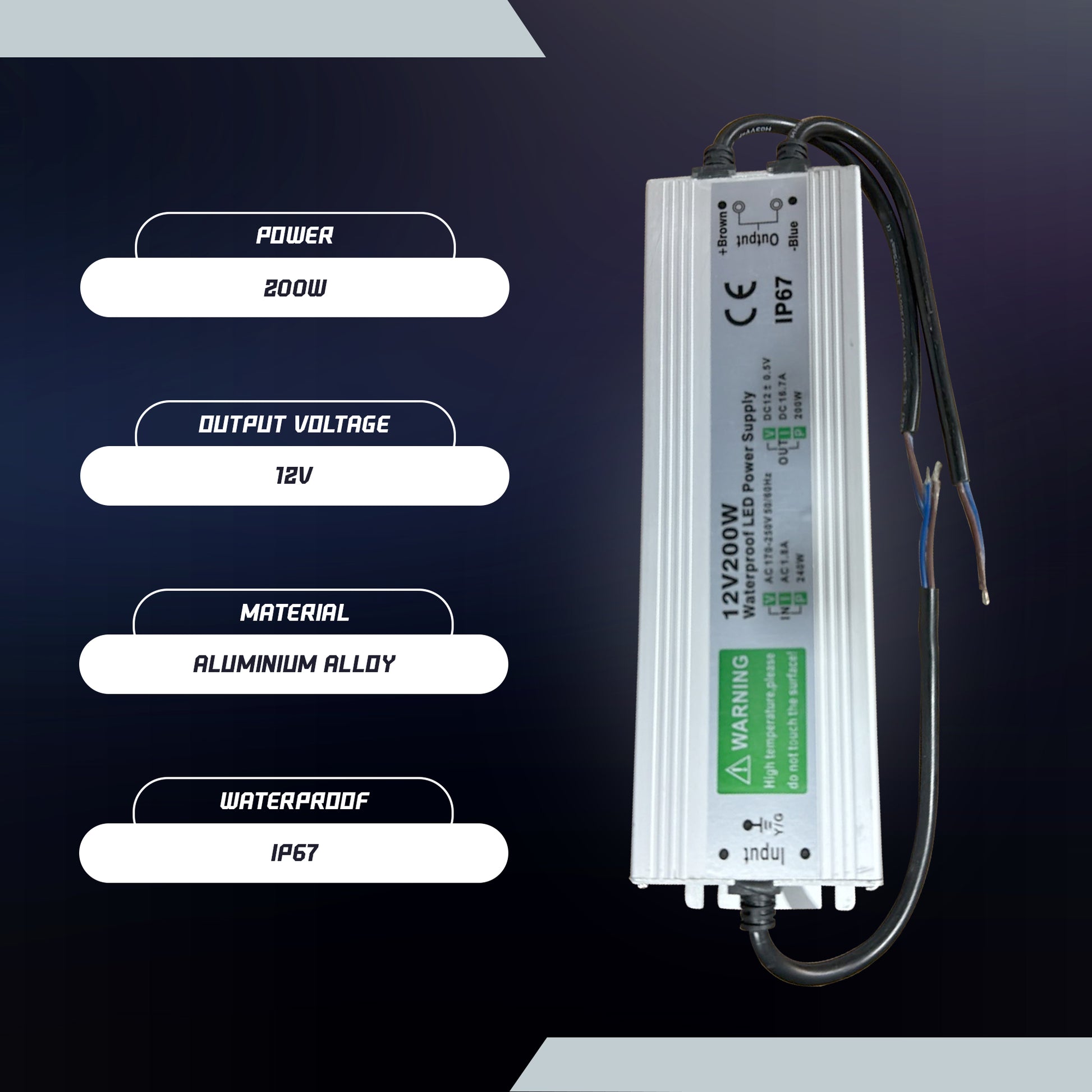 IP67 Waterproof DC 12V Transformer