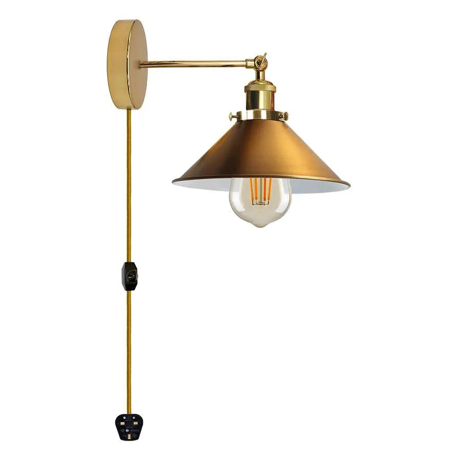 French Gold Plug in wall light