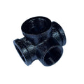 4 Way ¾ inch BSP Malleable Iron Black Painted Pipe Fittings Accessories~4512