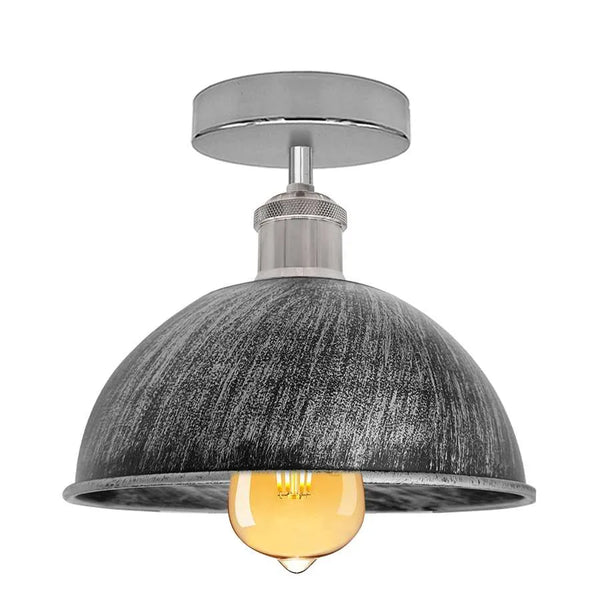 Lámparas de techo vintage para sala de estar ~5111 – Plata cepillada / Sin bombilla