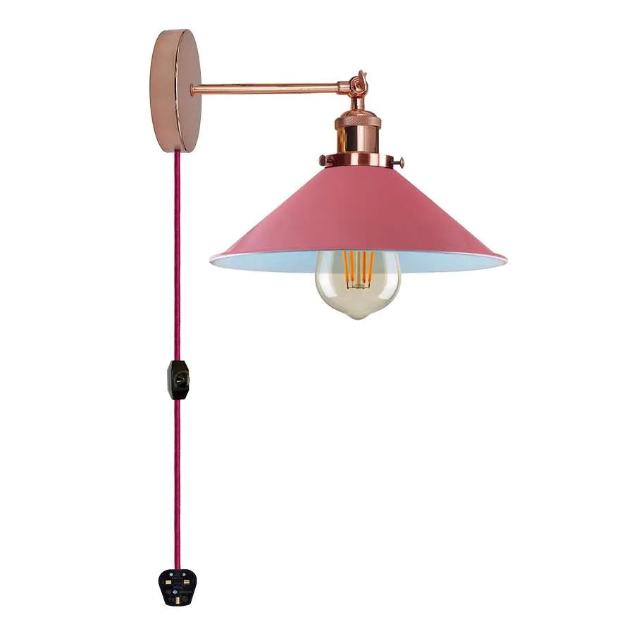 Rose Plug in wall light with Cone Shade