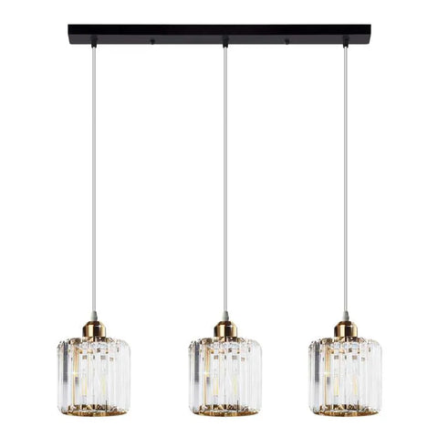 Modern Linear Pendant Lighting with Rectangle Clear Crystal Shade~5051