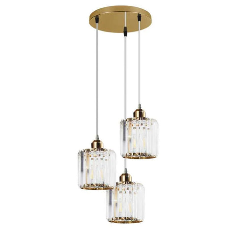 Modern 3 Light Clear Crystal Shade Pendant Light~5050