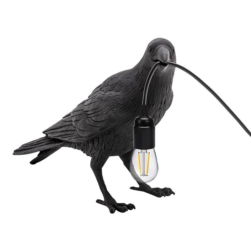 Table Lamp Black Desk Lamp Raven Bird