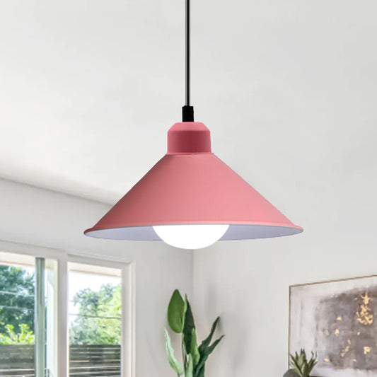 Retro Industrial Hanging Chandelier Ceiling Cone Shade pink colour  Vintage Metal Pendant light~1001