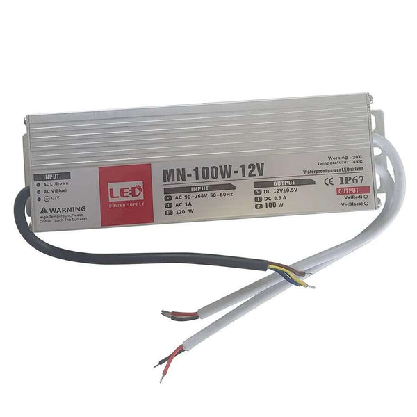 LED Driver Slim DC 12V waterproof IP67 60w to 200w Power Supply Led Adapter ~1432 – 100W