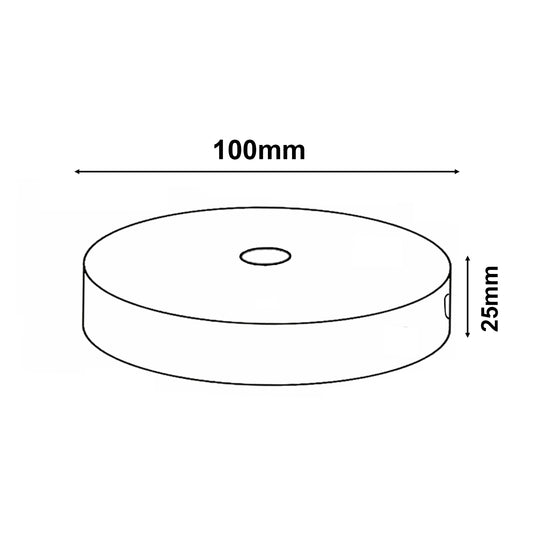 Side Fitting 100mm Ceiling Rose With Hole~1012