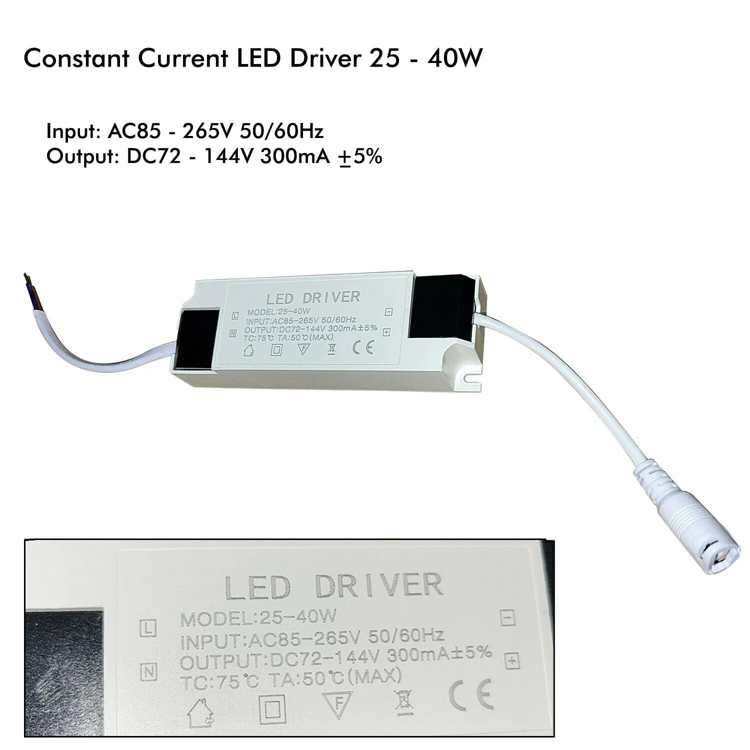 300mA High Power DC Connector Power Supply LED Ceiling light (25-40w)~4422