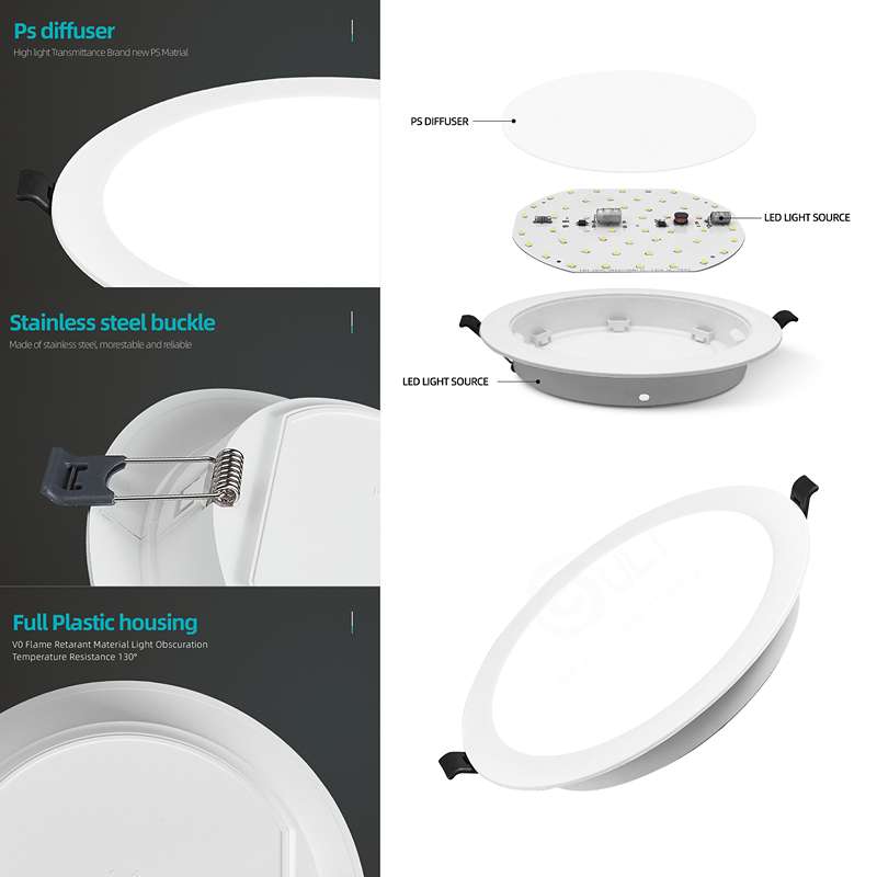 Warm White Modern LED Recessed Ceiling Round Panel DownLight-Detail 8