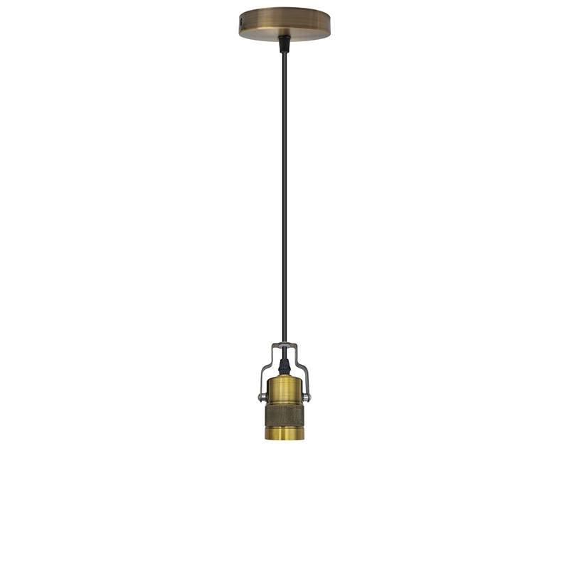 Vintage Industrial Style 1m Yellow Brass Ceiling E27 Pendant Lamp Holder Fitting