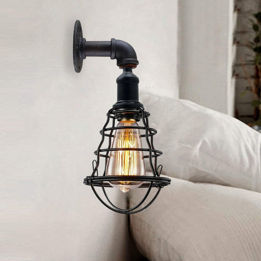 Modern Wall Sconce Lamp Industrial Rustic Metal Water Pipe Finish Retro Wall Mount Fixture~1246