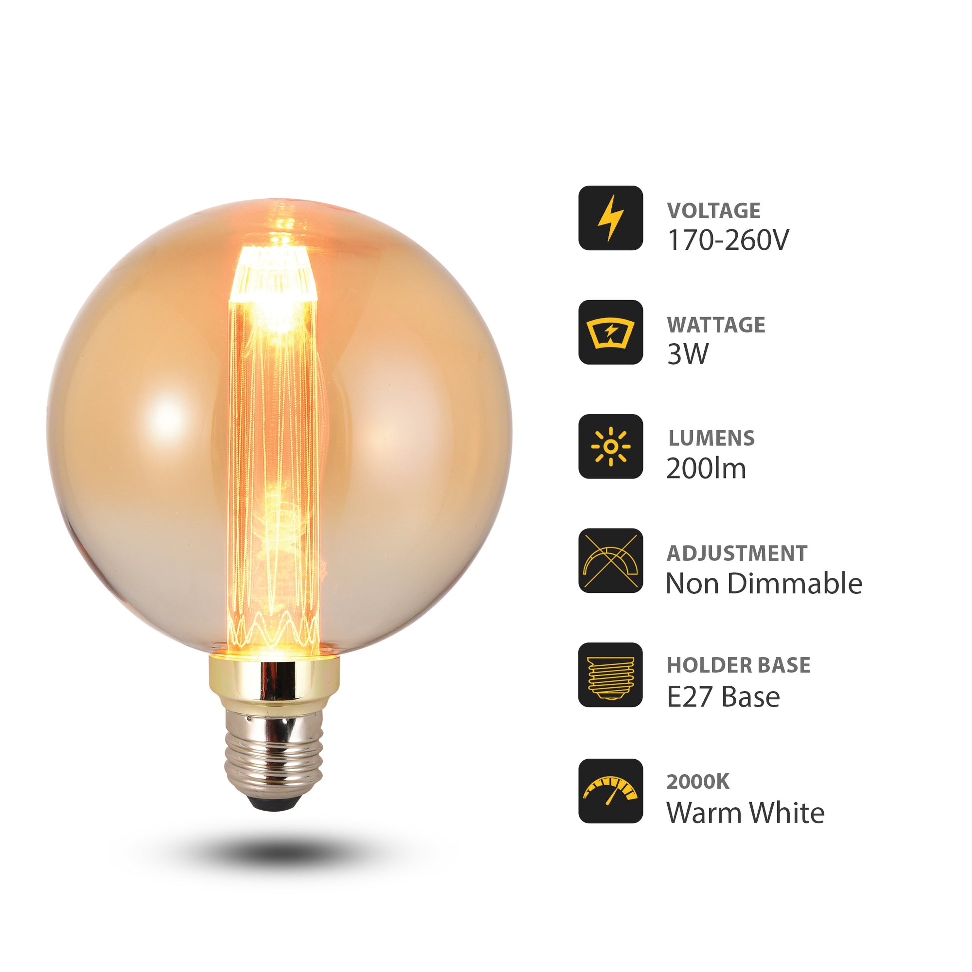 3W LED Globe Bulb (E27) 