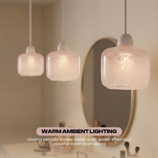 Frosted Glass Pendant Shade E27 Easy Fit Lampshade ~6859