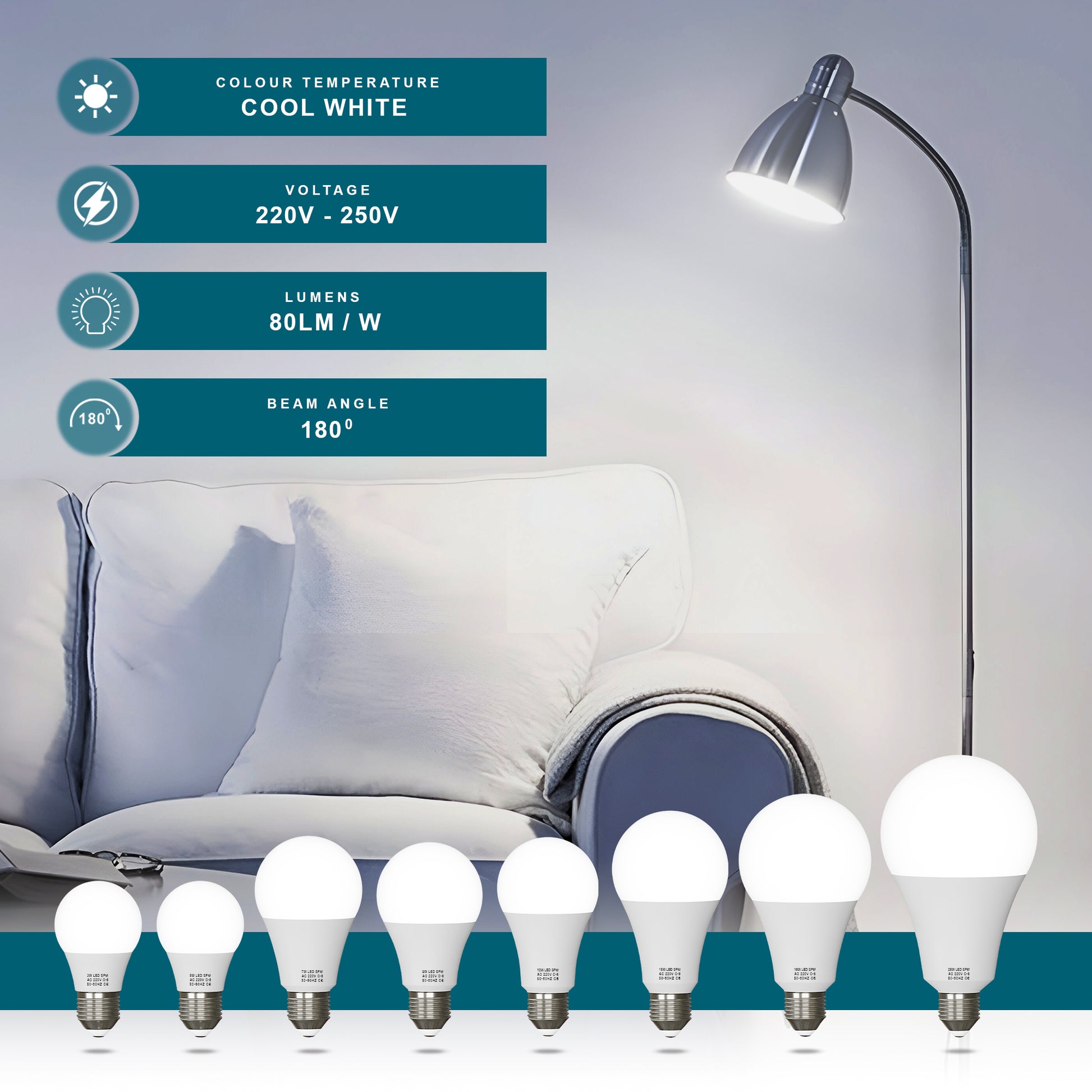 Non dimmable A60 LED Bulb