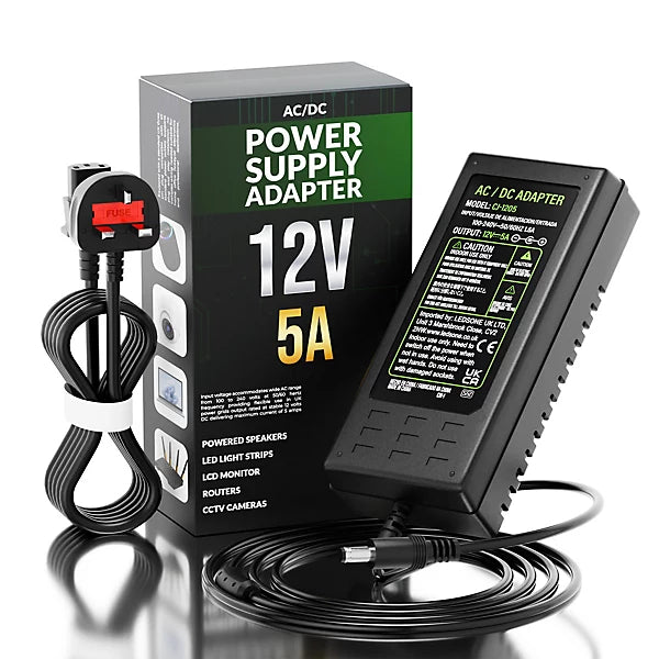 12V 5A 60W 3 Pin Plug 12v Power Supply Adapter Conventer ~2364