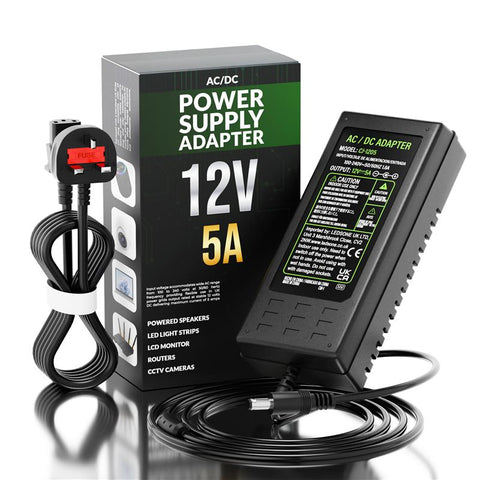 12V 5A 60W 3 Pin Plug 12v Power Supply Adapter Conventer ~2364