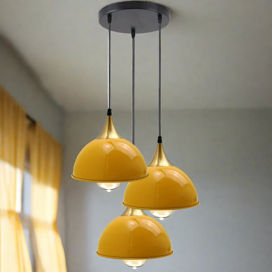 Yellow 3 Way Vintage Industrial Metal Lampshade Modern Hanging Retro Ceiling Pendant Lights~3517