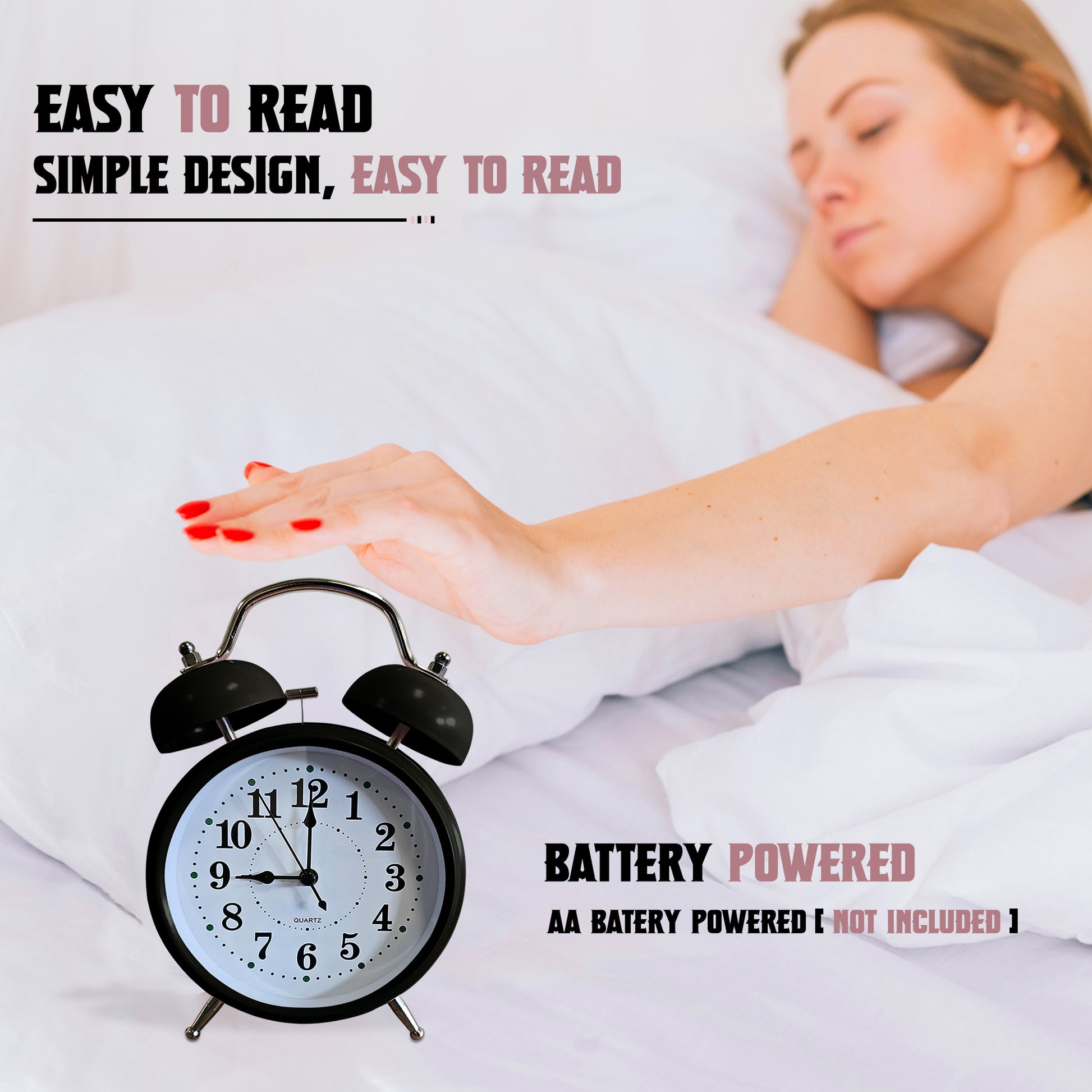 Battery Operated Table Loud Alarm Clock
